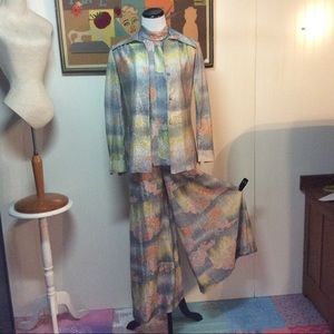 1960’s Koret of California 3 pc Lurex Palazzo Suit